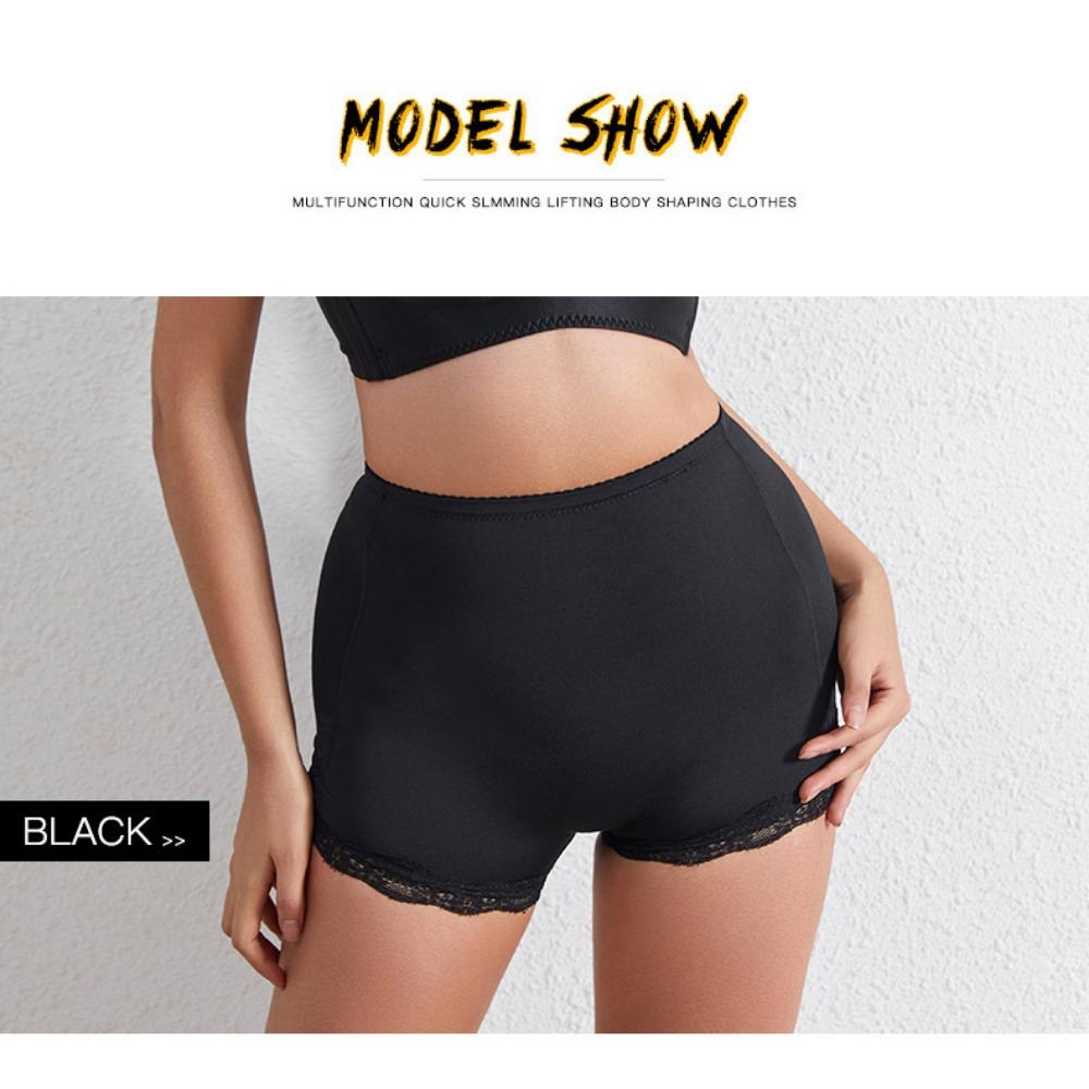 Hip-lifting Pants Women's Bottoms, Buttocks, Hips, Fake Butt Panties, Body Sculpting, Flat-angle Belly Pants, Lace Edge with Hip Pads