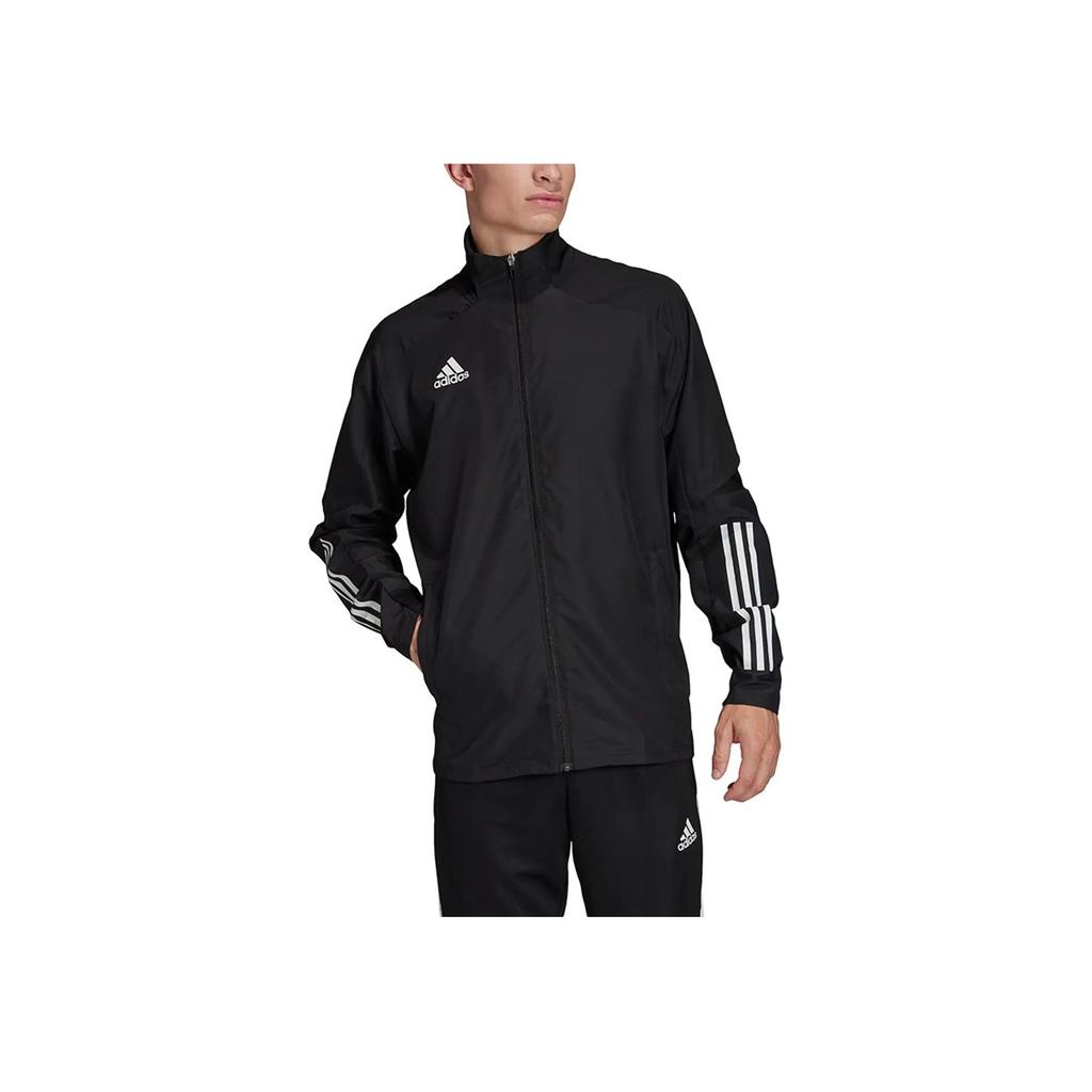 adidas Condivo 20 Series Comfortable Sports Training Stand Collar Jacket Unisex Jacket Black White ED9253