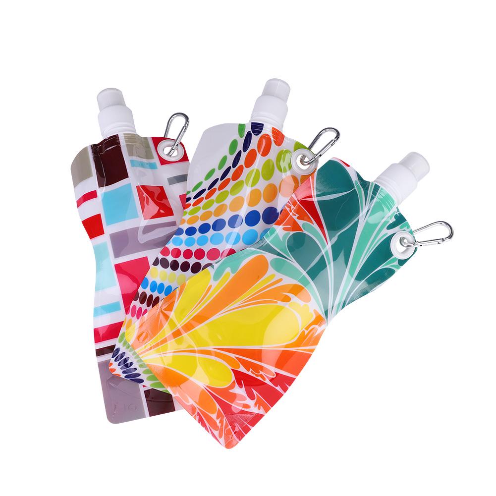 580ML Folding Portable Water Bag Hiking Camping Cycling Sport Bottle