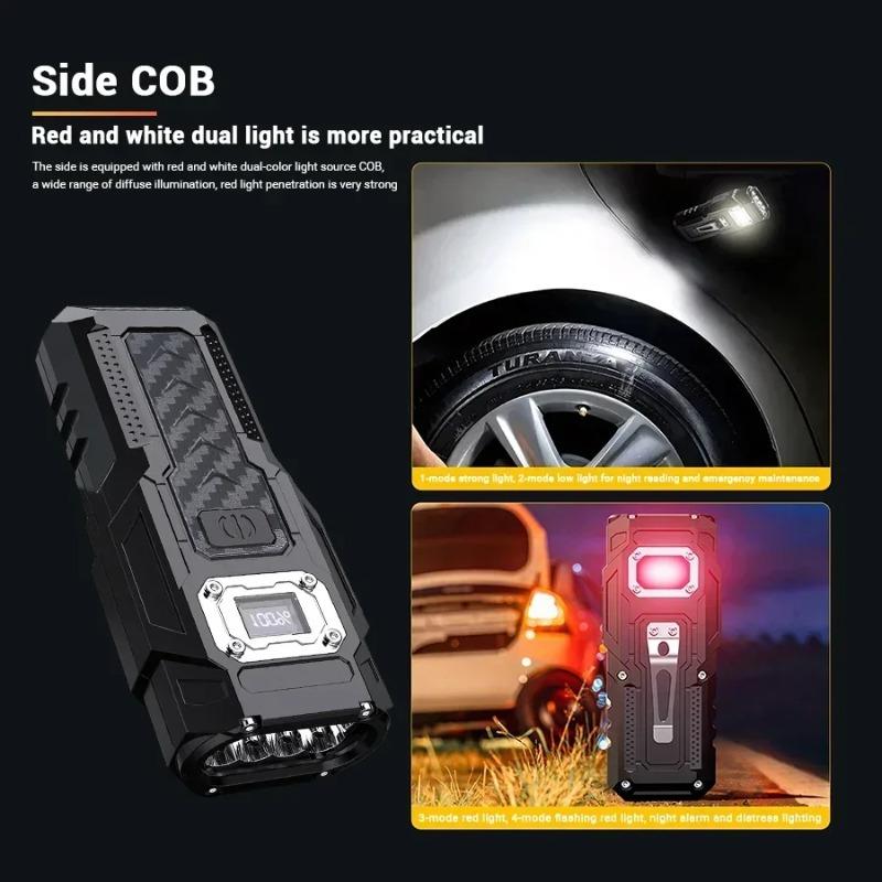 Superhelle LED-Taschenlampe Wiederaufladbare Taschenlampe mit magnetischem Heck COB Seitenlicht Stark Hohe Leistung Camping Notfall Laterne