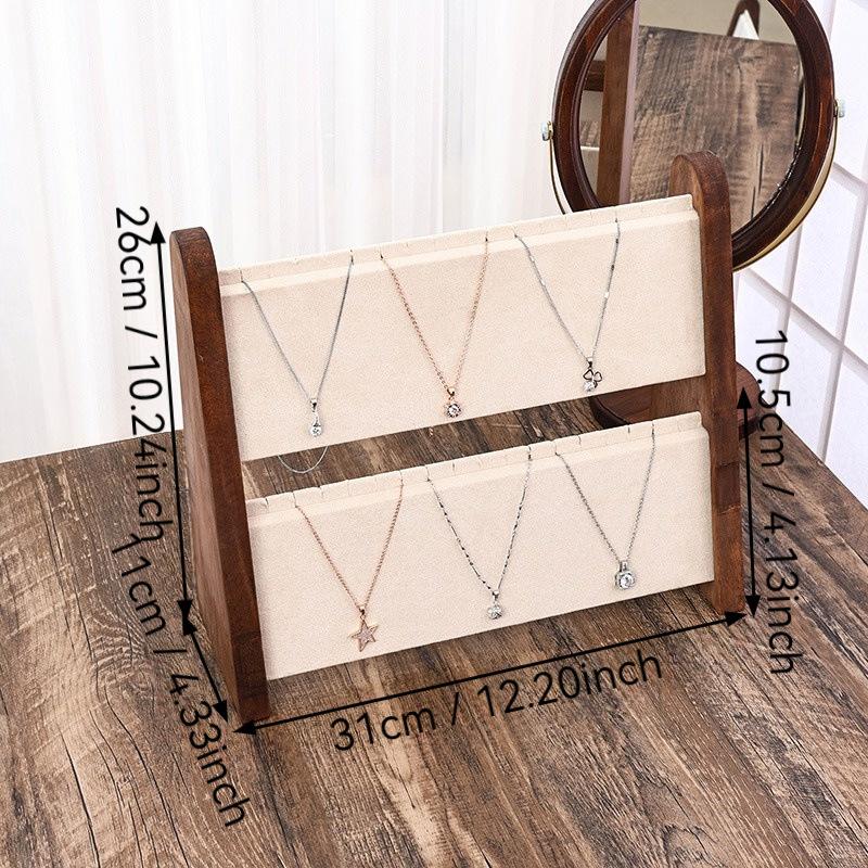 Jewelry Display Stand for Necklace Wooden Jewelry Storage Holder for Pendant Bracelet Display Props Home Shop Counter Shows Rack