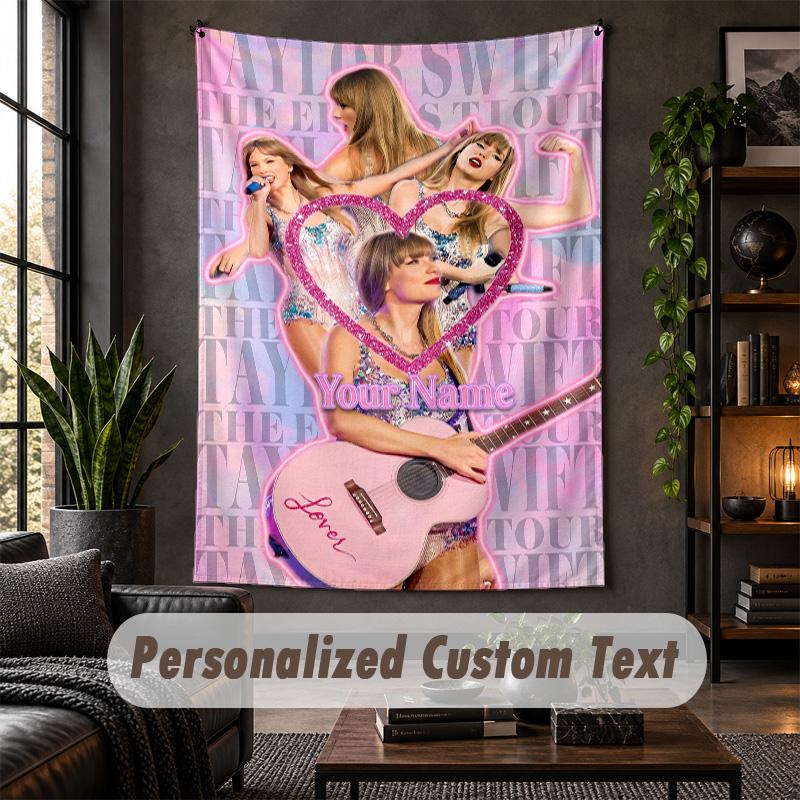 Arazzo da Parete Personalizzato, Testo Personalizzato Taylor Swift, Tessuto Morbido Arte da Parete per Decorazione Interna