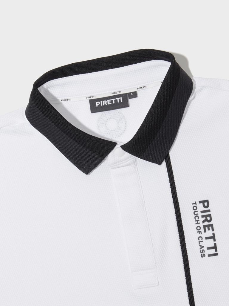 PIRETTI Savona Textured Blouson Polo Shirt M_White