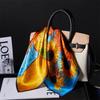 [11 * 11CM] French Fashionable 111 Mulberry Silk Sunflower Decoration Retro Silk Square Scarf Versatile Shawl