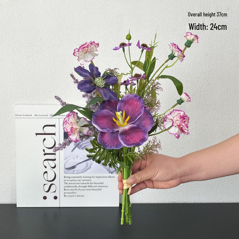 Premium Hand-Tied Autumn Silk Flower Bouquet for Living Room and Dining Decor, Photography Props