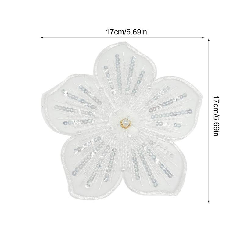 Polyester Flower Embroidery Mend Apparel Repair Mend Polyester Texture Suitable for Clothing and Craft Projects