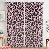 2pcs,2D plane printing Popular Curtain Panels Pink Leopard Bow Versatile 100% Polyester (without rod) Decorations For Home for