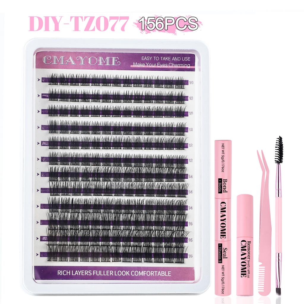 Single Tuft Of Hair Diy False Eyelash Extension Set 10-16Mm Eye Eyelash Curl Simulation