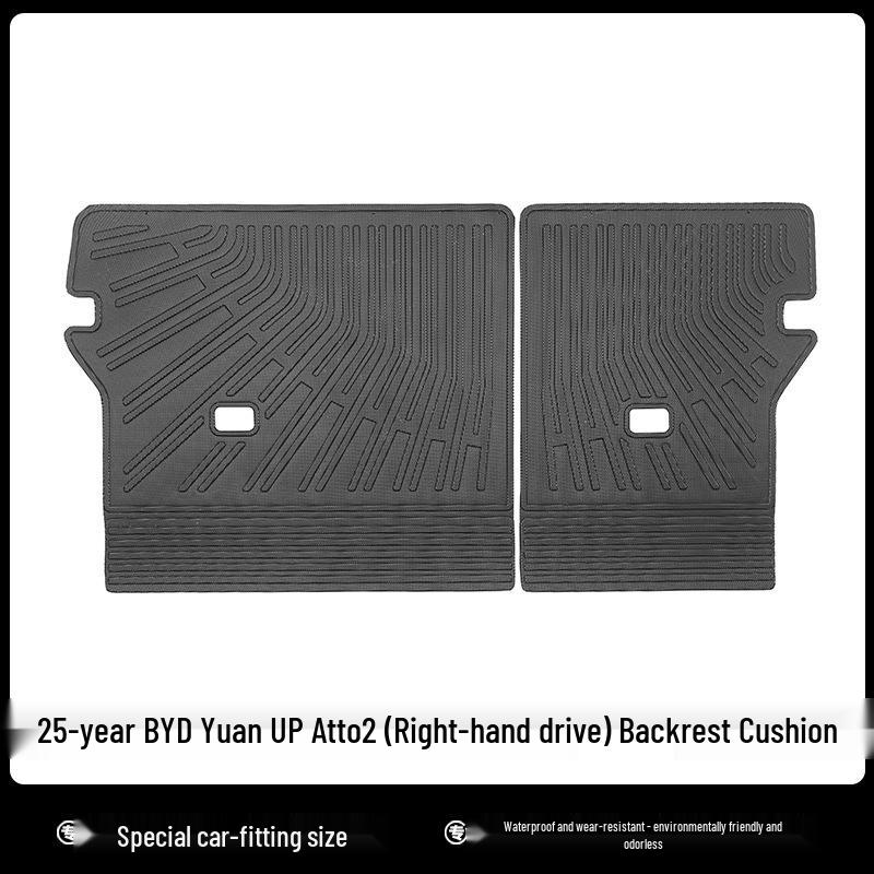 BYD Yuan UP Atto2 RHD Floor Mats: TPE Waterproof Eco-Friendly Trunk & Backrest Mats for 25-Year-Old Models