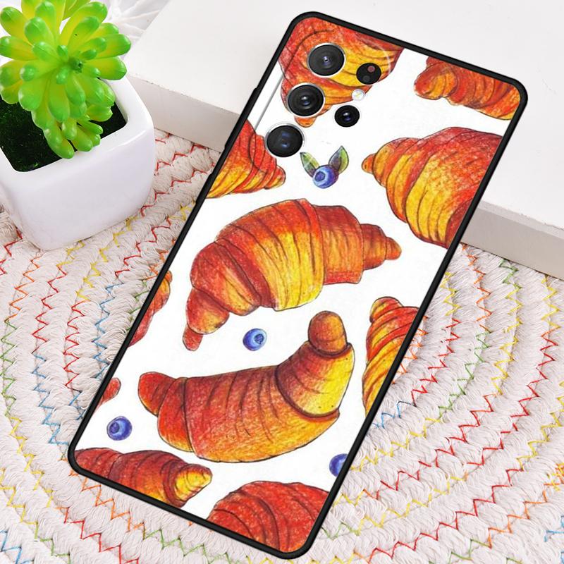 Bakery Croissant Phone Case for Samsung Galaxy Note 10 Pro S26 Ultra S23 S24 FE S25 S21 S22 PLUS Shockproof Cove