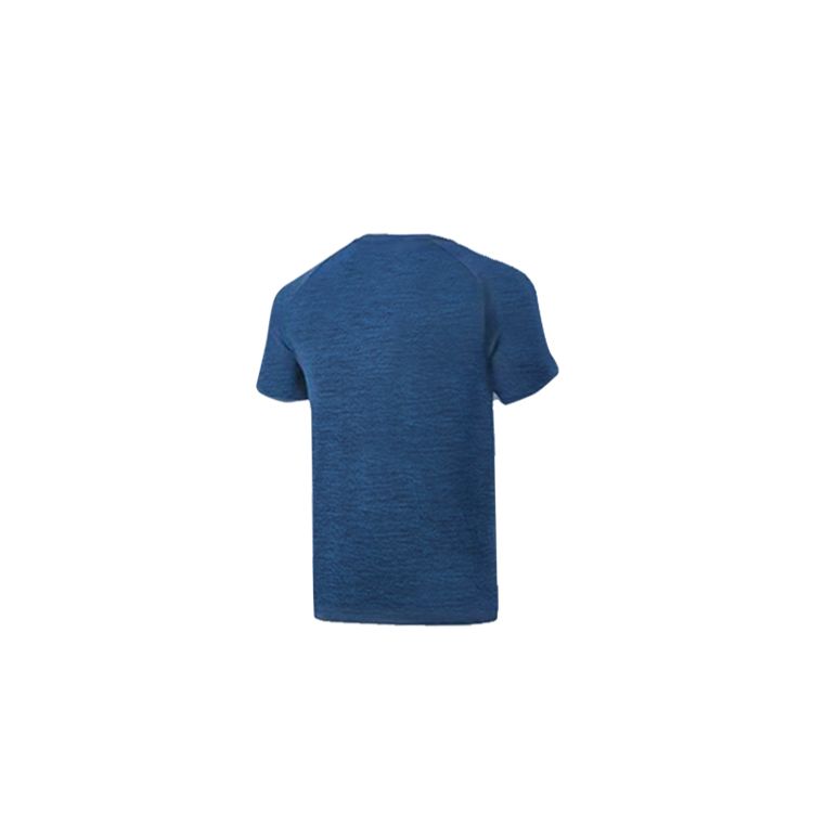 Li-Ning Plain Minimalist Logo Print Round Neck Quick-Dry Short Sleeve T-Shirt Men Tops Navy-Blue ATSS459-4