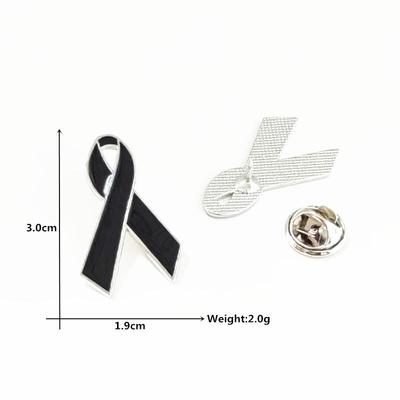Gedenk-Brosche, Schwarze Schleifen-Anstecknadel, Kleidung-Accessoire-Anstecknadel, Schwarze Trauer-Anstecknadel
