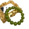 New Medieval Vintage Fashion Retro Design Qingti Color Jade Bracelet 12M Natural Stone Long Necklace Bracelet