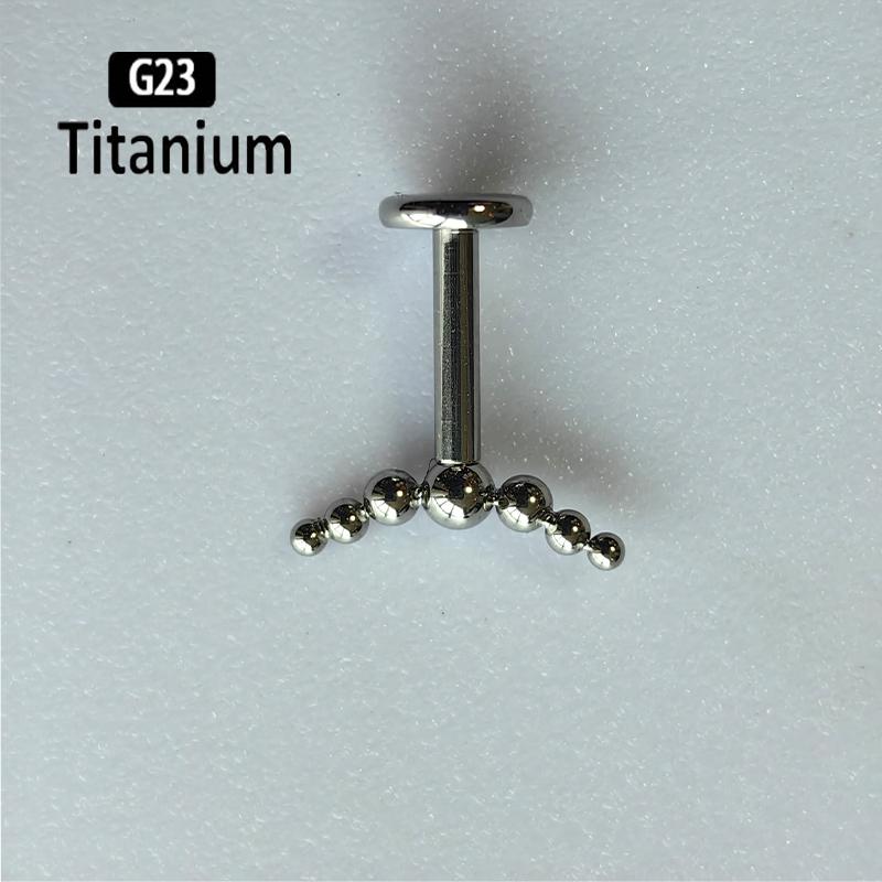 ASTM F136 Titanium 16G Marquise CZ Screw Flat Back Vertical Helix Piercing Ear Cartilage Stud Earrings G23 Titanium Body Jewelry