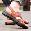 Sommersandalen für Herren, große Größe, atmungsaktiv, wasserdicht, verschleißfest, weiche Sohle, Dual-Use-Sandalen für Herren, Strandschuhe mit umwickelter Zehenpartie