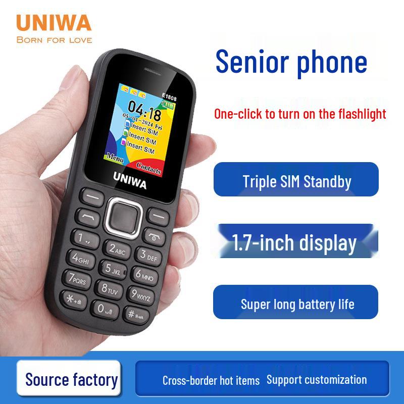 

1.7 2G Feature Phone for Seniors: Large Battery, Loud Volume, Easy Buttons, Long Standby UNIWA E1808 Green (Foreign Edition)