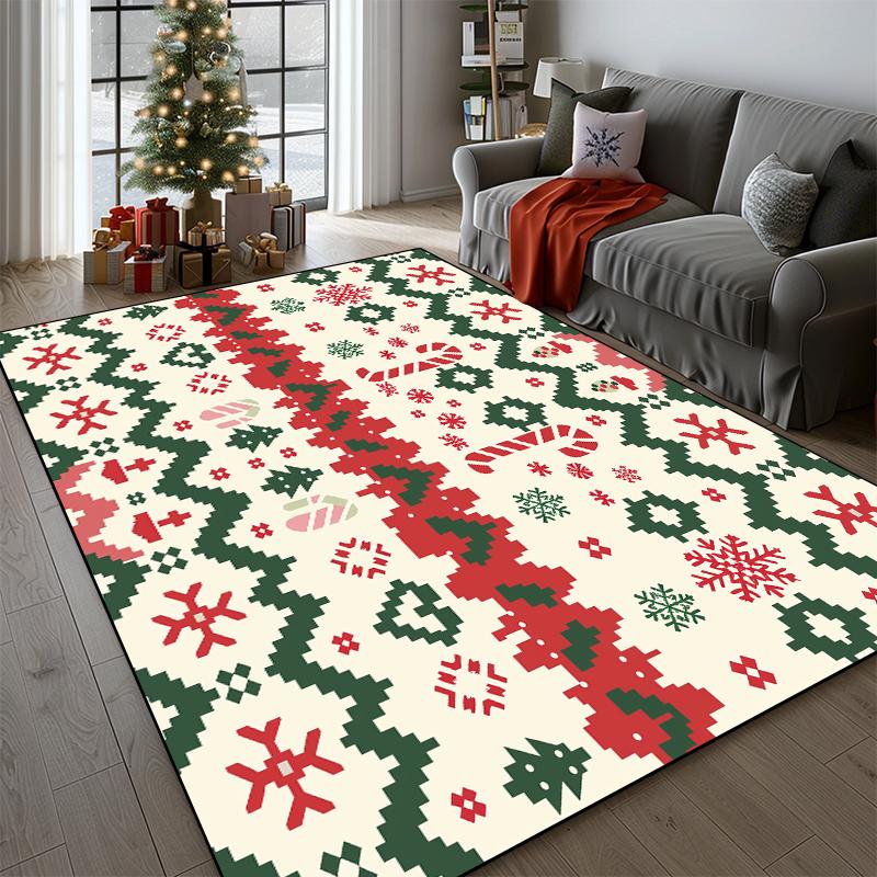 Christmas Tree Carpet for Living Room Decoration Home Rugs Fluffy Soft Bedroom Bedside Floor Mat Non-slip Balcony Lounge Rugs