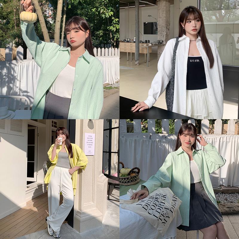 Women's Textured Spring Cardigan - Plus Size, High-Low Design, UV Protection (Style 62826)