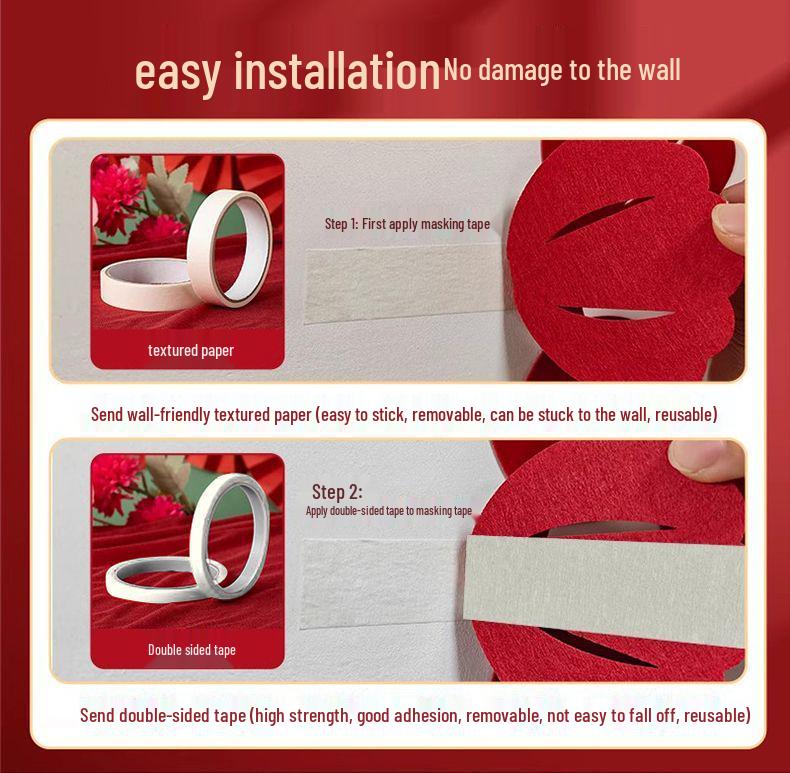 Double Happiness Wedding Room Decoration Set with Door Stickers