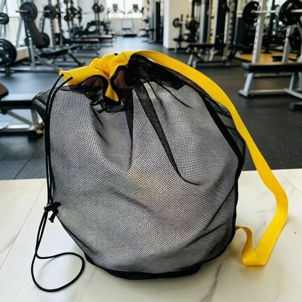 Portable Drawstring Beach Bag Large Capacity Swim Toy Storage Bag Mesh Beach Bag Beach Activities