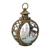 Christmas Vintage Decorative Candle Lantern Christmas Decorative Lantern with LED Flickering Flameless Candle Bronze