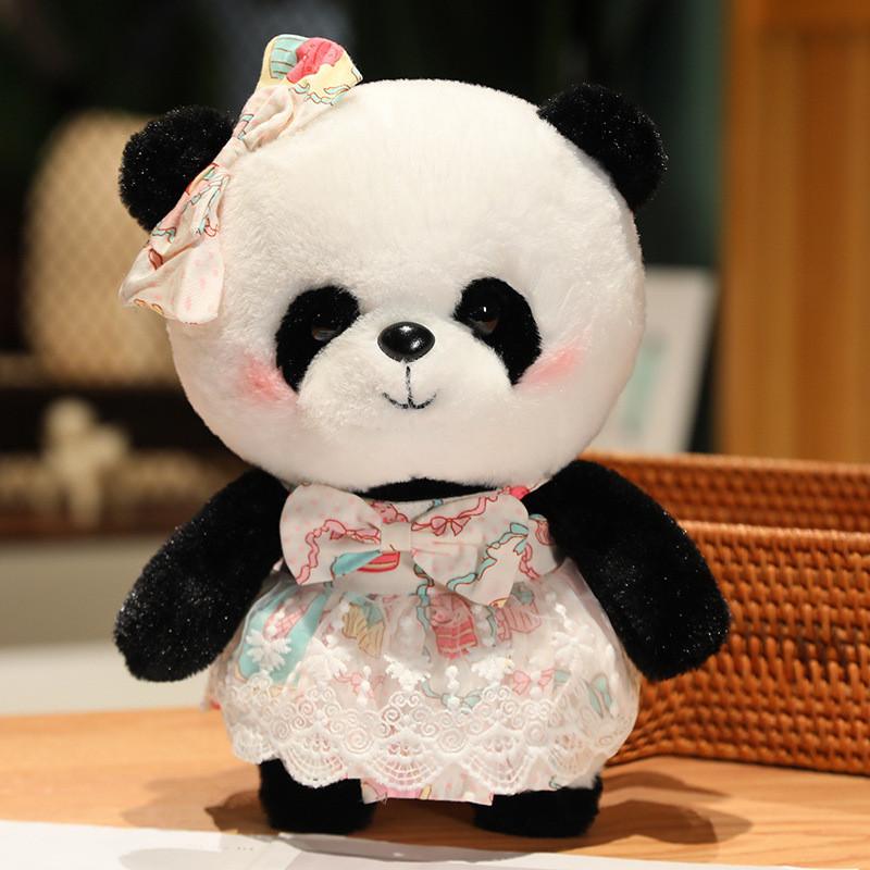 Sweet Cute Lolita Dress Panda Plush Toys Cartoon Girls Birthday Gifts Dolls