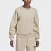 Adidas Plain Round Neck Pullover Sweatshirt Women Tops Beige HE3098