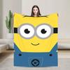 Cartoon M-Minions Face Print Blanket  Super Warm Aesthetic Plush Throw Blanket For Kids Couch Bed Flannel Bedspread Bed Cover