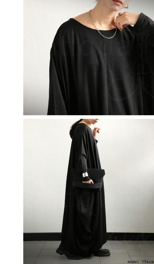 Antiqua Cocoon Free Size Black Women's Dress, Long, PN-00367, 05,