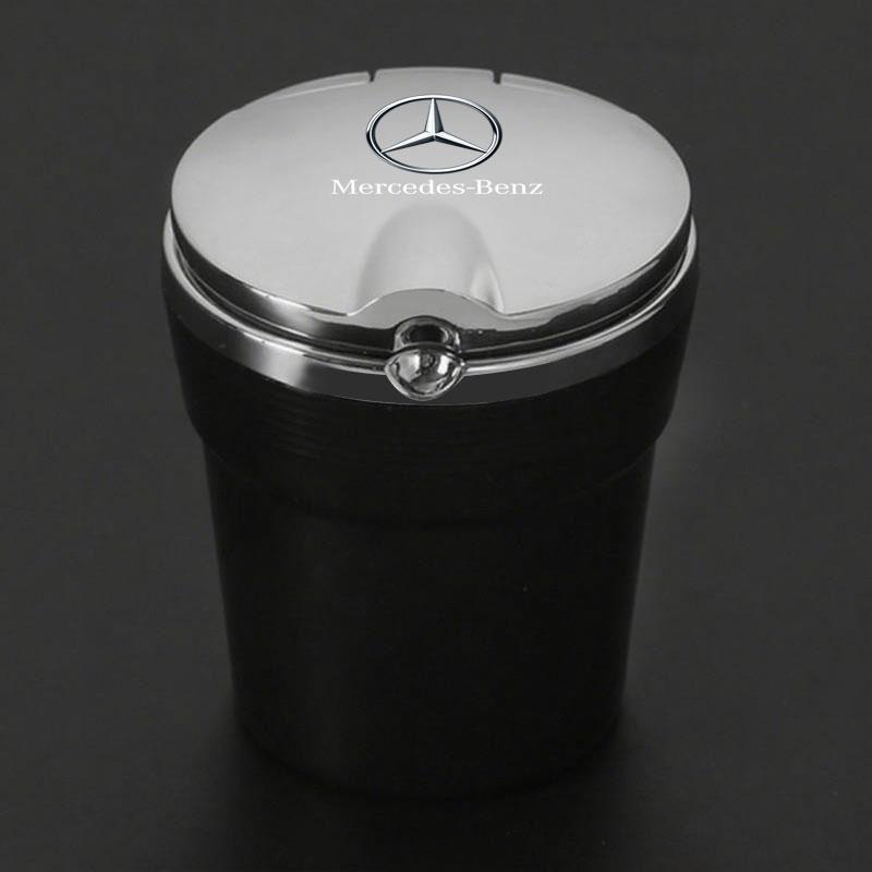 Creative Portable Car Ashtray with Lid LED Light For Mercedes Benz W203 W204 W205 W206 W212 CLK GLA B C E S Class Accessories LZ1