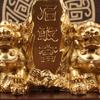[Alloy Resin] Taishan Stone Gantang Wholesale Antique Style Double Lion Living Room Office Decoration Craft Collectible