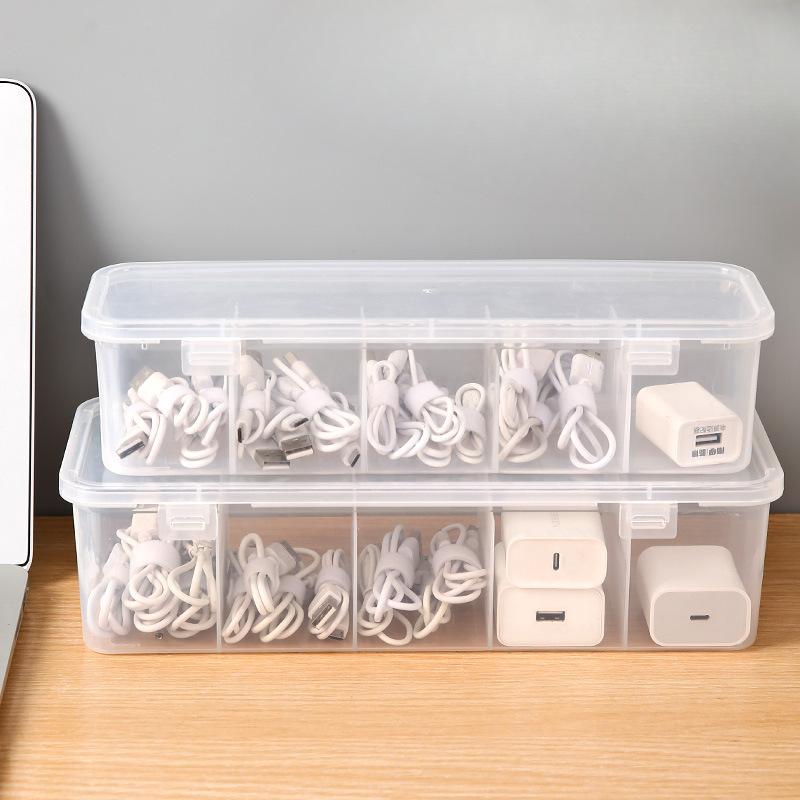 Data Cable Storage Box Mobile Phone Charger Plug Organization Magic Tool Desktop Cable Management Box