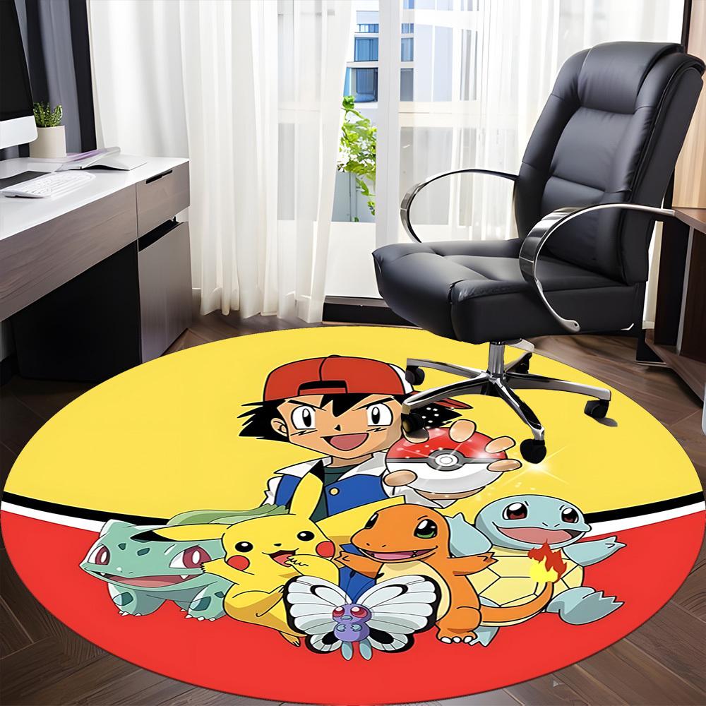 1pc Pokémon Office Round Area Rug, Bedroom Living Room Home Decor, Room Deco, Offic a1016121