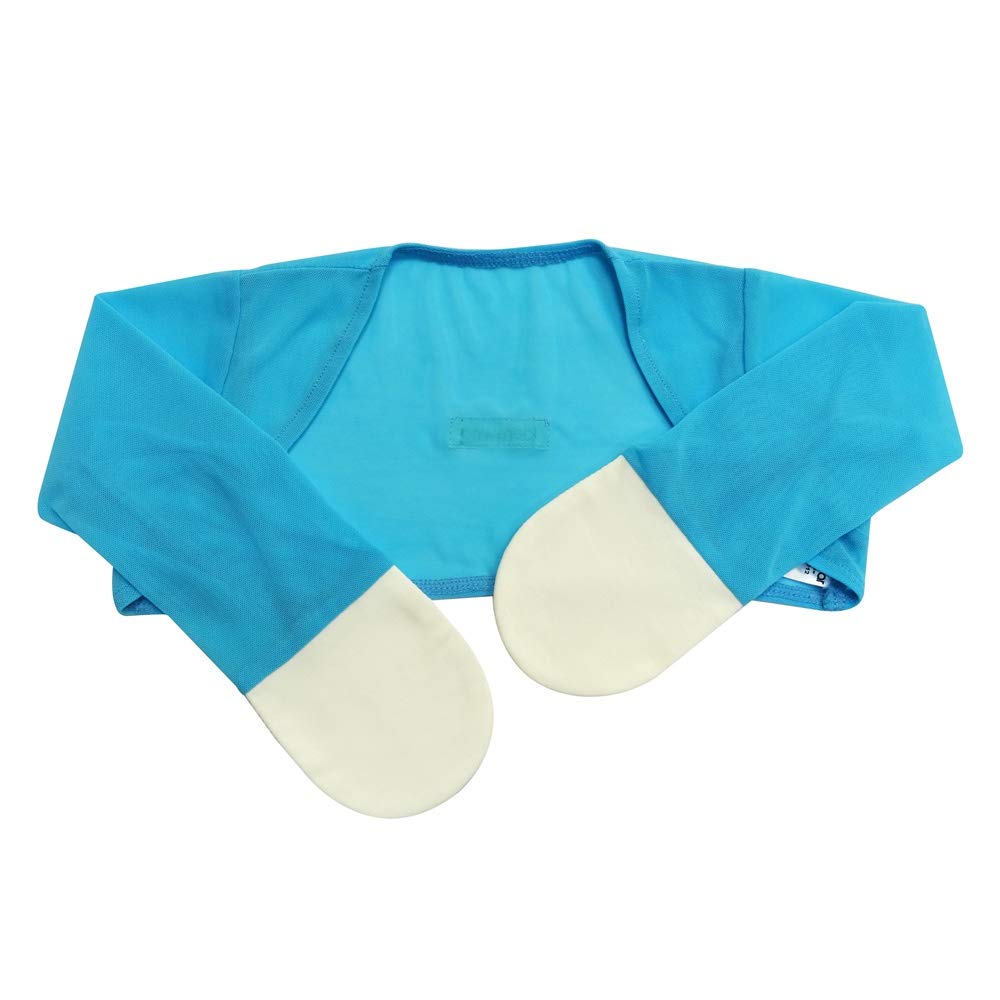 Edenswear Baby Eczema and Atopic Dermatitis Face Scratch Prevention Gloves with Net Sleeve Covers and Vest 36 (Blue, Months)