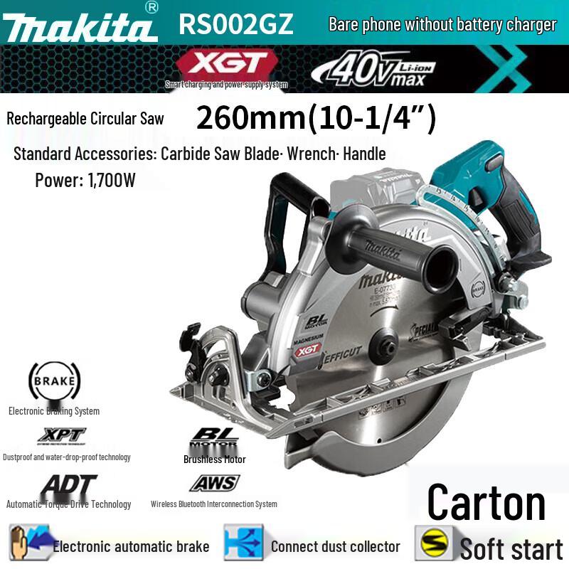 

Makita 40V Max XGT 10-inch Cordless Circular Saw CN plug (adapter included)