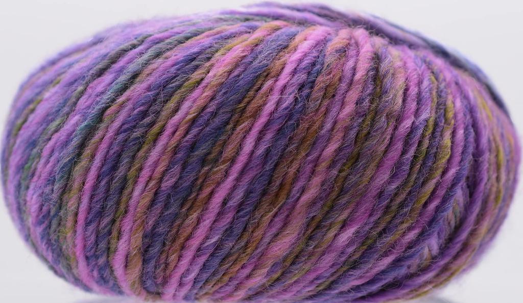 NASKA Medium Set of 5 Hand-knitted Yarn, Mazia, Thick, COL.5, Purple, 50g, Approx. 120m, Balls, W-78