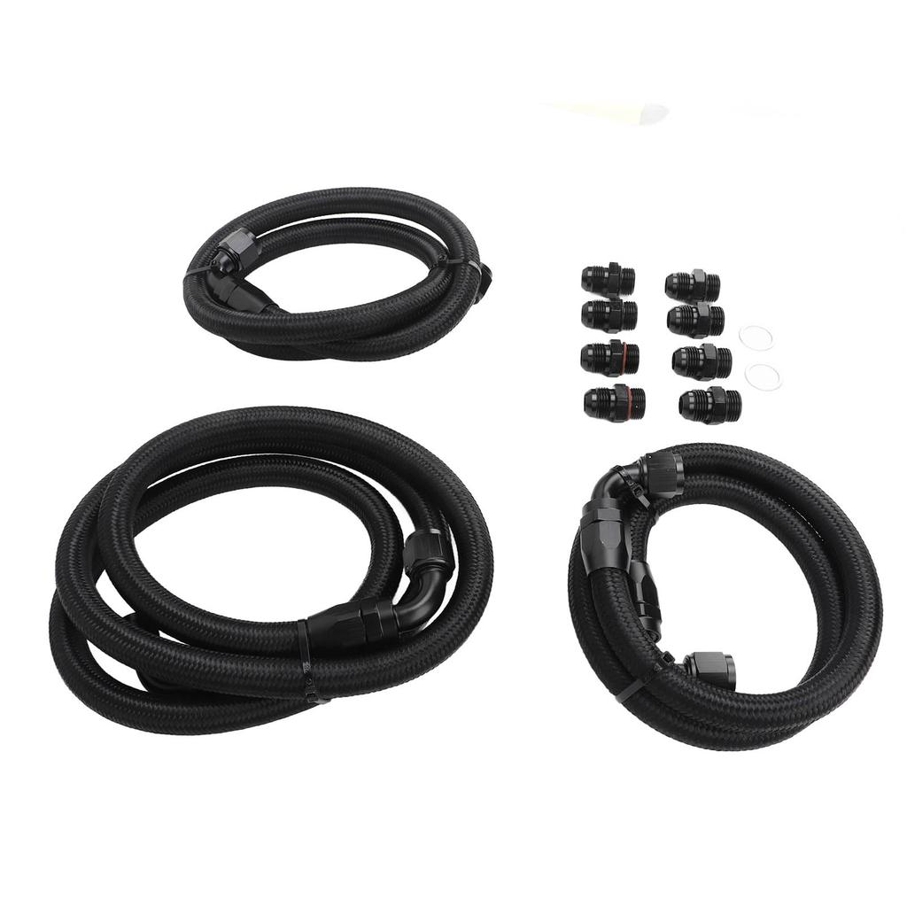 Transmission Cooler Lines Black Anodized Hose Fitting Kit Replacement for Chevy 6.6L for Duramax LLY LBZ LMM 2006‑2010