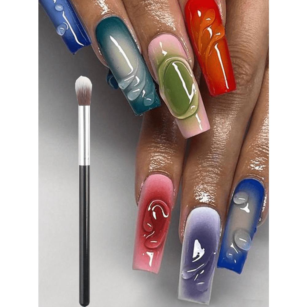 1 Stück Farbverlauf Ombre UV-Gel Nagellackpinsel Malstift Zeichenpinsel Professionelle Nagellack-Designpinsel Acryl-Maniküre-Zubehör Flachkopf-Nagelpinsel