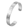 Stainless Steel Hammered Opening Bangle for Men, Minimalist Chunky Cuff Bangle Bracelets, Fashion Punk Jewelry Gift