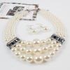 Imitation Pearl Fashion Pure Handmade Exaggerated Women Beaded Collar Multi Layer Necklace