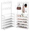 Clothes Hanger, Shoe Cabinet, Floor Standing Rack - White