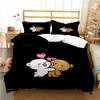 3D Cute Bubu Dudu Cartoon Bear Panda Kawaii Printed Bed Set Duvet Cover Bedding Set Linen Sheet Quilt Cover Full Queen King Size