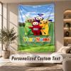 Teletubbies Tapestry, Personalized Custom Text, Wall Hanging Tapestry For Living Room Home Wall Decor