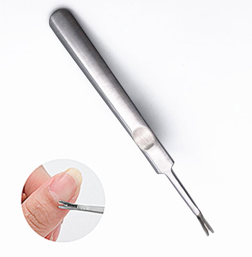 Nagelhautentferner aus Edelstahl, Silber, abgestorbene Haut, Nagelhautschieber, Trimmer, Pediküre, Nagelwerkzeuge, verdickter konkaver Griff, Schiebemesser