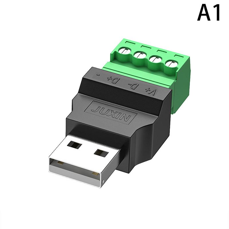 1Pc Usb 2.0 Type A Usb Connector Usb Plug Adapter Connector Jack With Shield Type-A 4-Pin Male/Female Plug Screw Terminal Plug