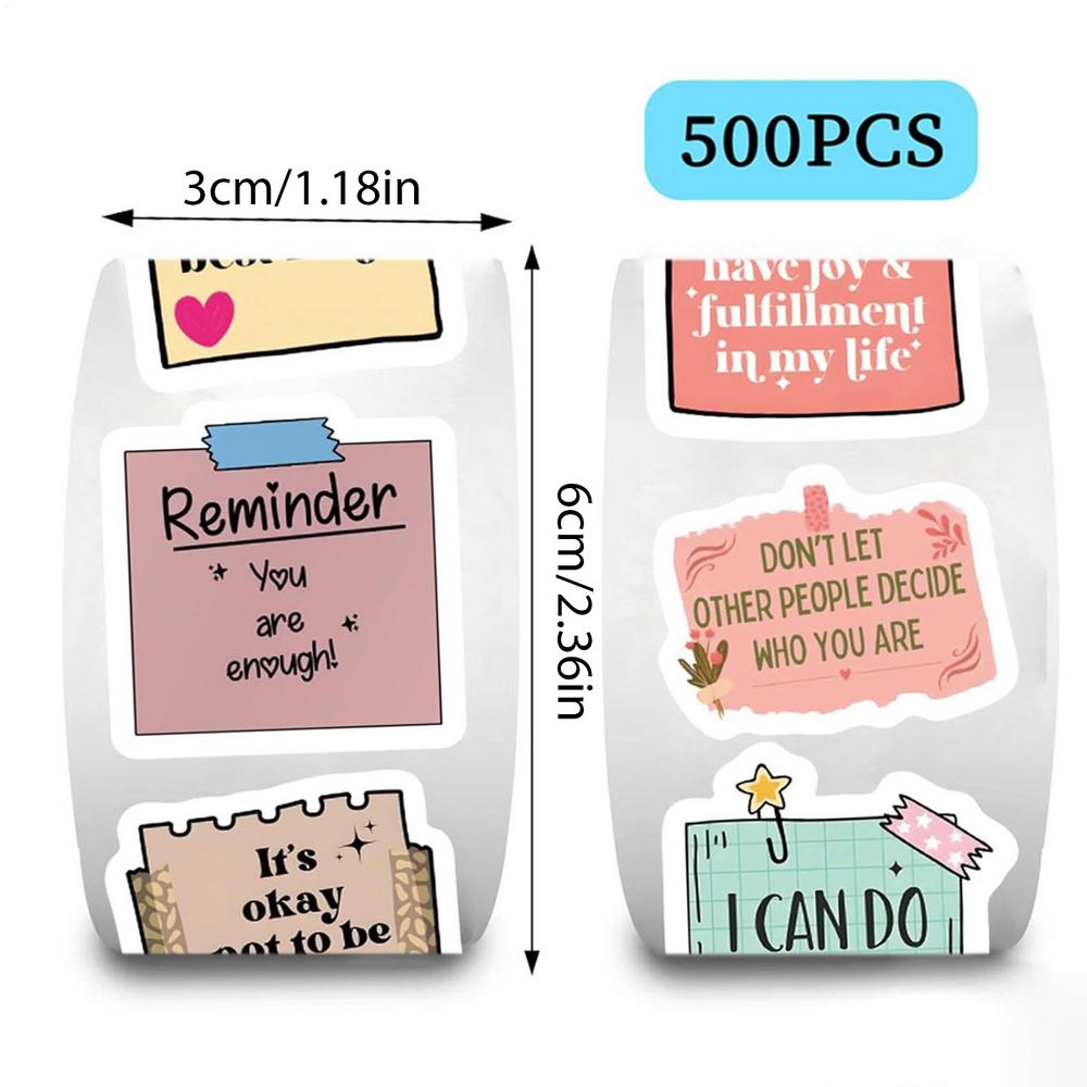 500 шт. Мотивационные Наградные Водонепроницаемые Наклейки с Текстом Самоутверждения Вдохновляющие Фразы Цитаты Поддержки Милая Наклейка