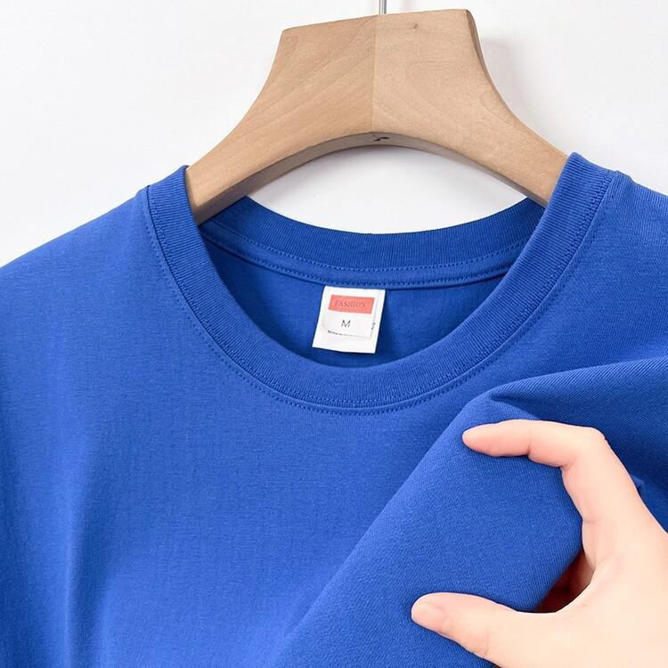 Men's Pure Cotton Short-sleeved T-shirt Summer Round Neck Business Casual Simple Versatile Solid Color Top Men's Clothing