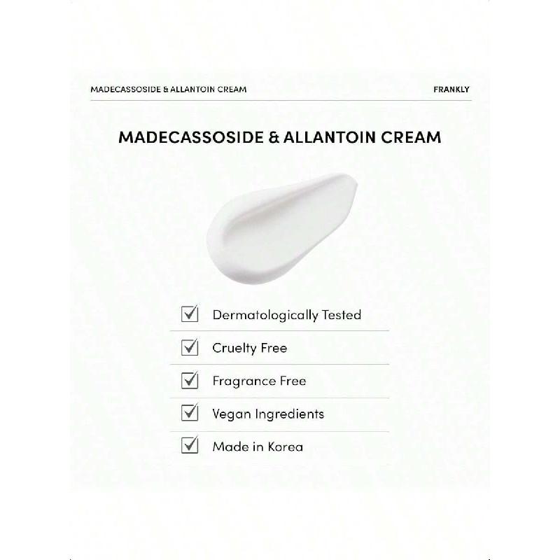 FRANKLY Madecassoside & Allantoin Cream 30ml Moisturizing Antioxidant Cream With Allantoin And Ubiquinon, Promotes Cell Turnover