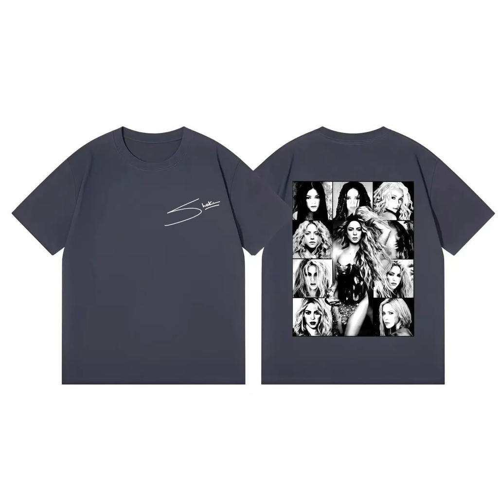 High Quality Cotton Oversized T-shirt Singer Shakira World Tour 2026 Graphic T Shirts Unisex Women Fashion Trend Vintage T-shirts