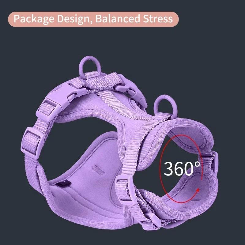Dog Harness Adjustable Pet Chest Dog Harness Breathable Vest Training Harness for Small Medium Dog Harness and Leash for Walking